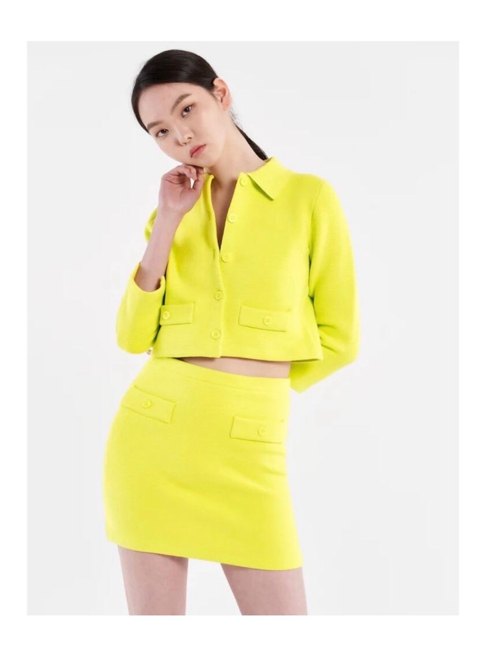 alice and olivia ila knit neon sweater top